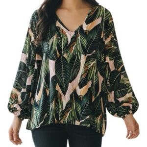 NEW Belongsci Tropical Print Blouse